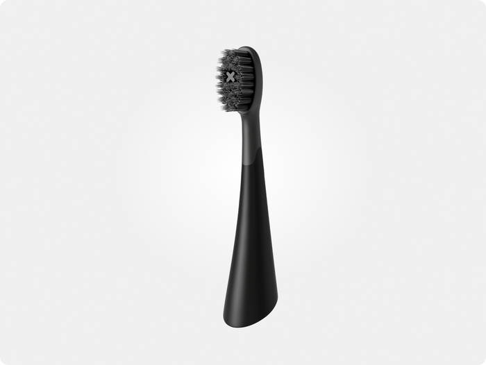 Color: Black; replacement toothbrush heads