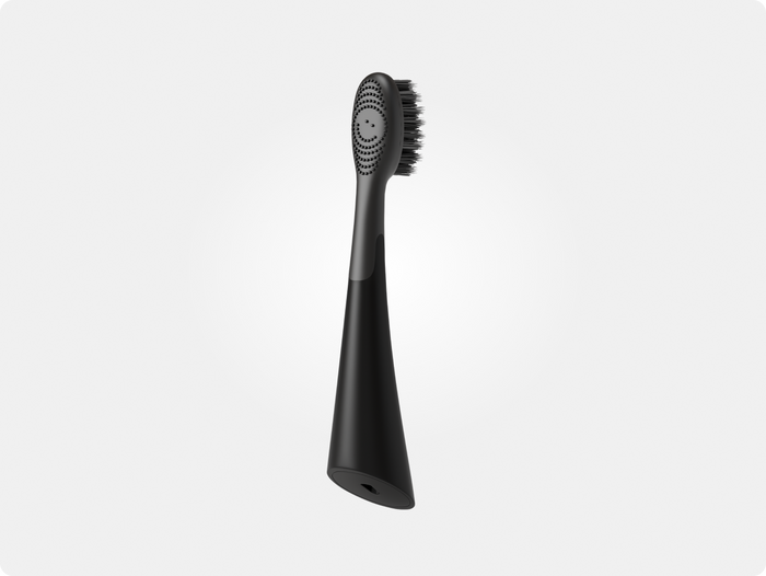 Color: Black; replacement toothbrush heads