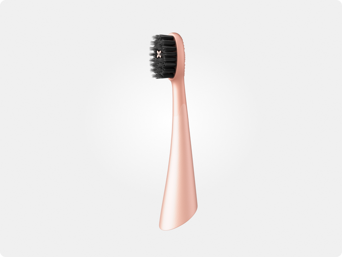 Color: Rose Gold; replacement toothbrush heads