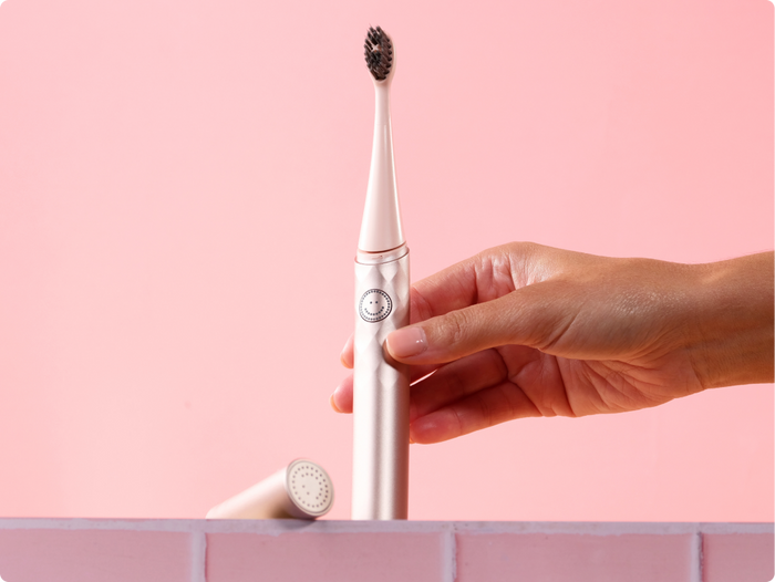 Color: Rose Gold; Travel Toothbrush