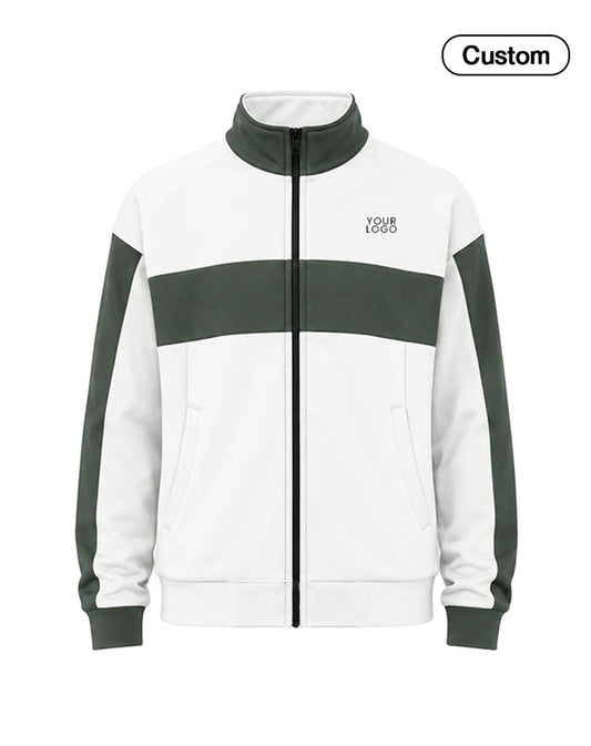 Custom Zip-Up Jacket - Contrast Chest Panel - Personalized Top