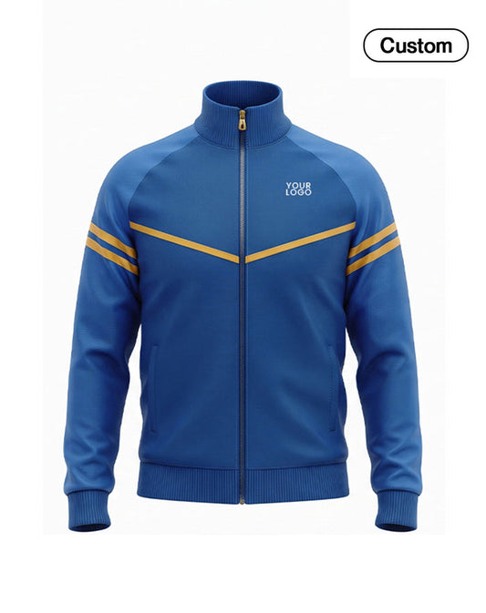 Custom Zip-Up Jacket - Contrast Stripe Raglan - Personalized Zipper