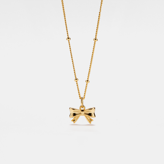 Dainty Bow Tie Bowknot Charm Necklace