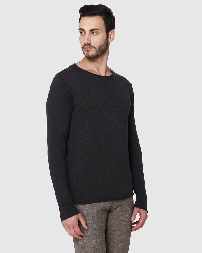 Dark Grey Crew Neck Pullover