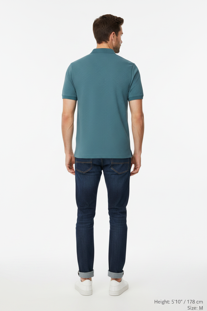 The Linvar Petrol Polo - Back view