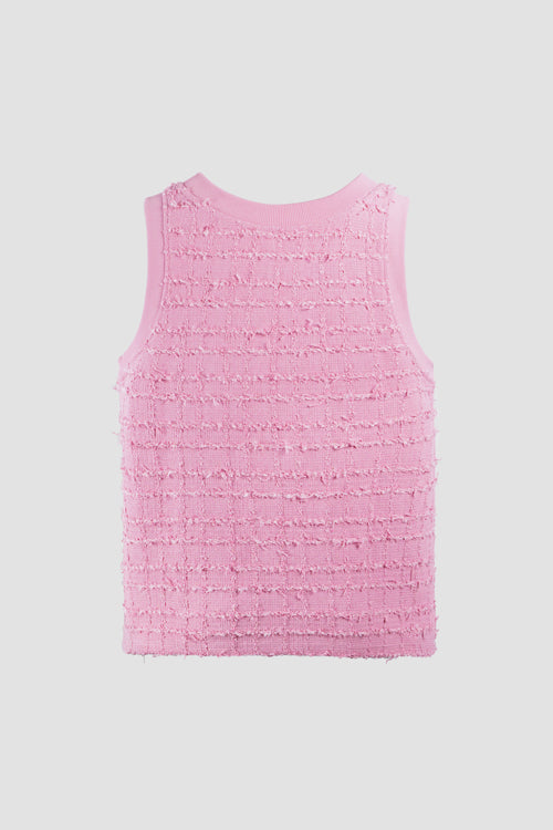 Distressed Heart Tank Top Pink