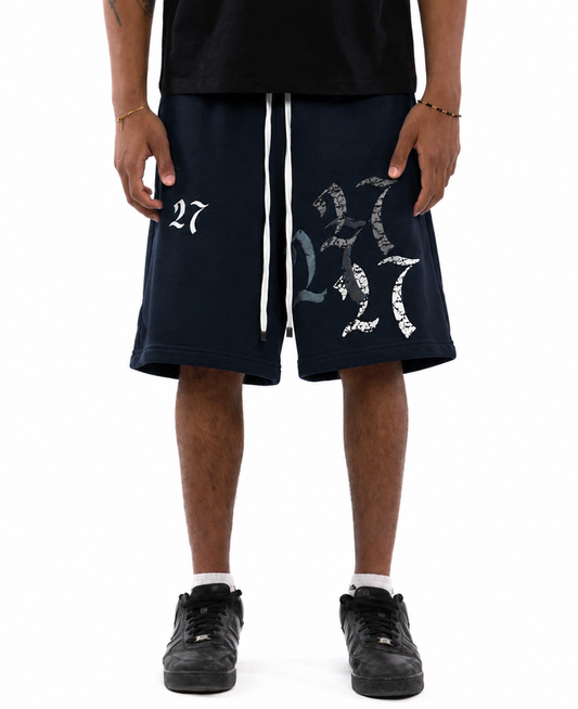 DOUBLE TROUBLE NAVY SHORT