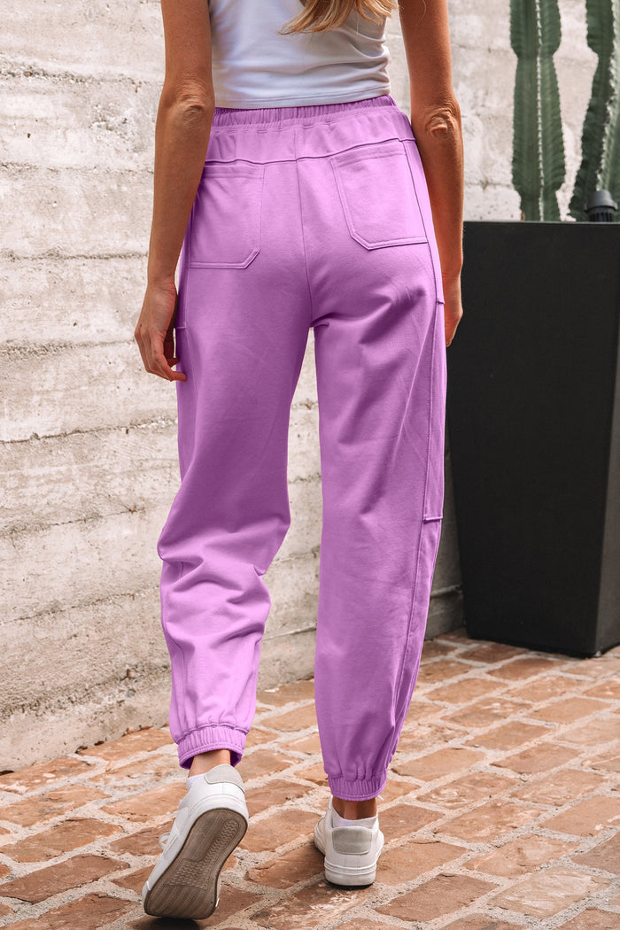 Drawstring Elastic Waistband Joggers - Bottoms/Pants & Culotte