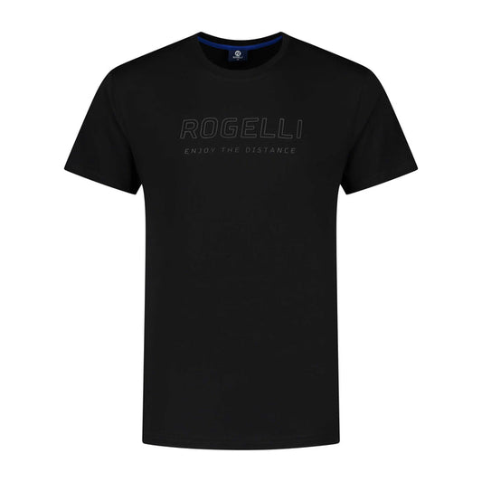 Rogelli Casual Enjoy Life t-shirt korte mouwen heren zwart voorkant.