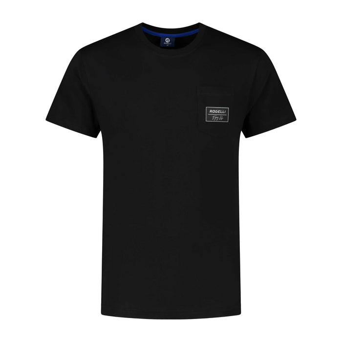 Rogelli Casual t-shirt korte mouwen heren zwart voorkant.