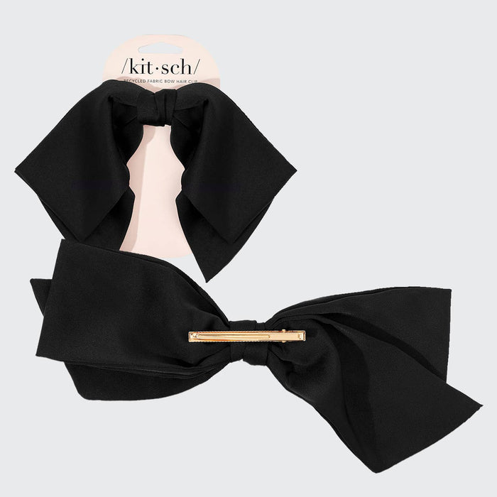 Fabric Bow Hair Clip | Black