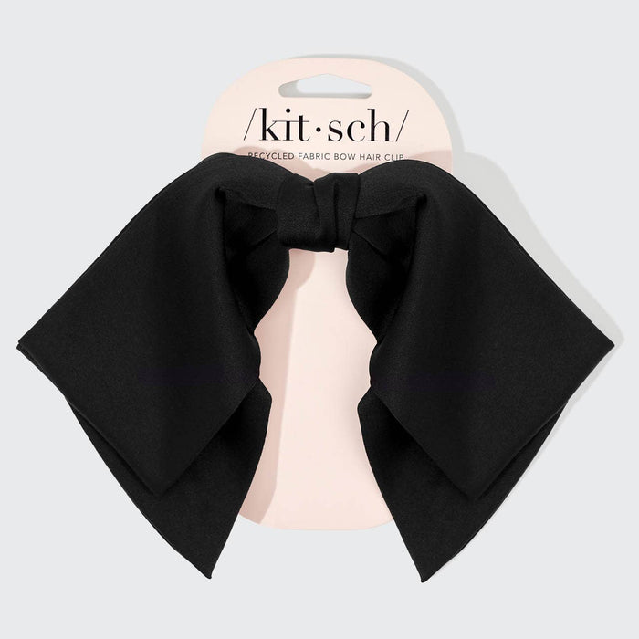 Fabric Bow Hair Clip | Black
