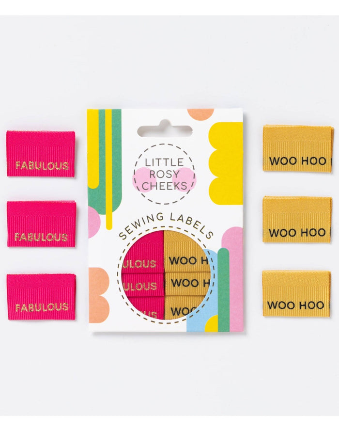 Fabulous / Woohoo, Woven Sewing Labels - Pack of 6