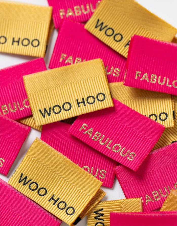 Fabulous / Woohoo, Woven Sewing Labels - Pack of 6