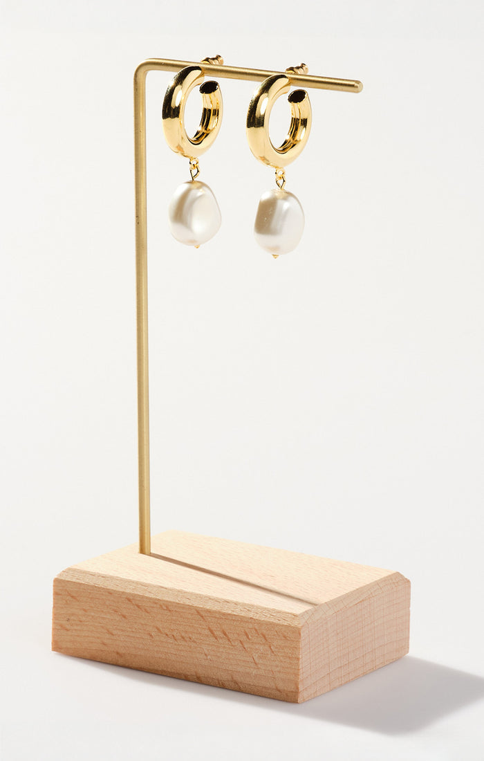 Faithy Jewels Ivy Hoops ~ Gold/Pearl