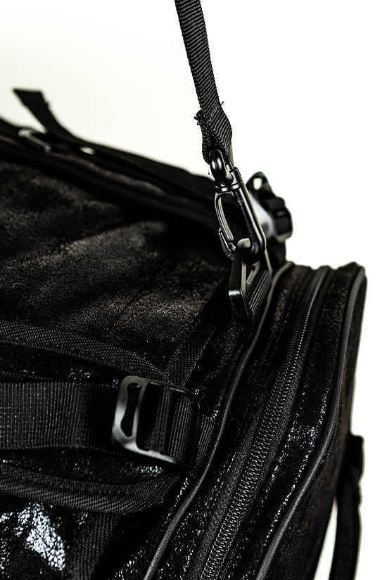 Faux Suede in Black Rebel Round Duffle Backpack