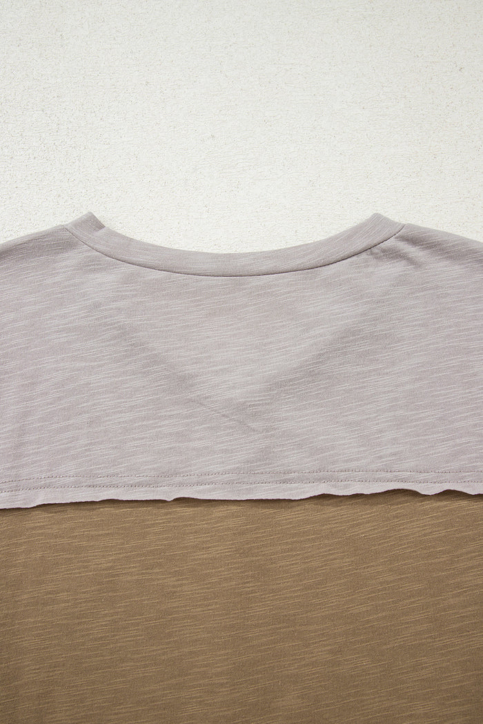 Flower Patched Exposed Seam Bracelet Sleeve Oversized T-Shirt - Tops/Long Tops
