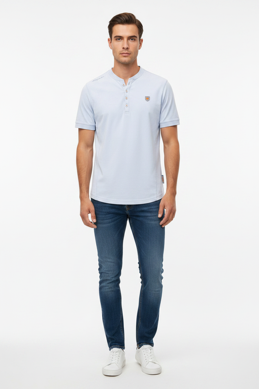 WAM DENIM T-Shirt 79664 Velvet Light Blue - Front View