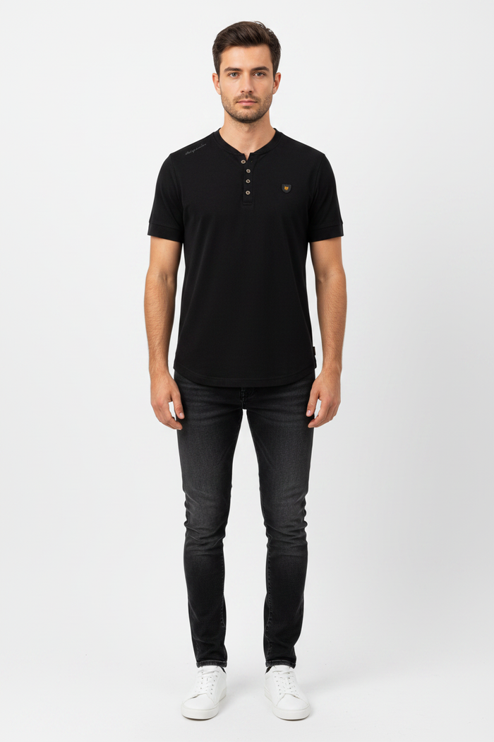 WAM DENIM T-Shirt 79664 Velvet Black - Front View