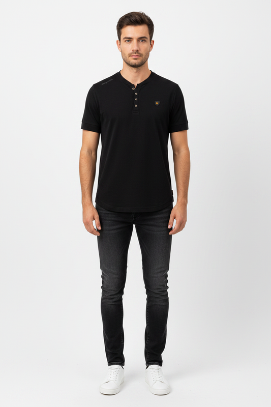 WAM DENIM T-Shirt 79664 Velvet Black - Front View