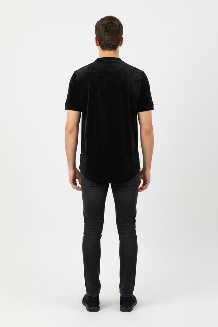 WAM DENIM T-Shirt 79664 Velvet Black - Back View