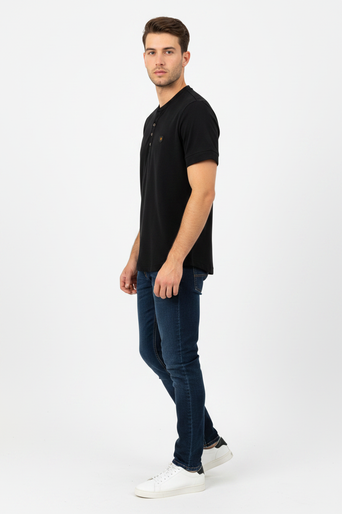 WAM DENIM T-Shirt 79664 Velvet Black - Side View