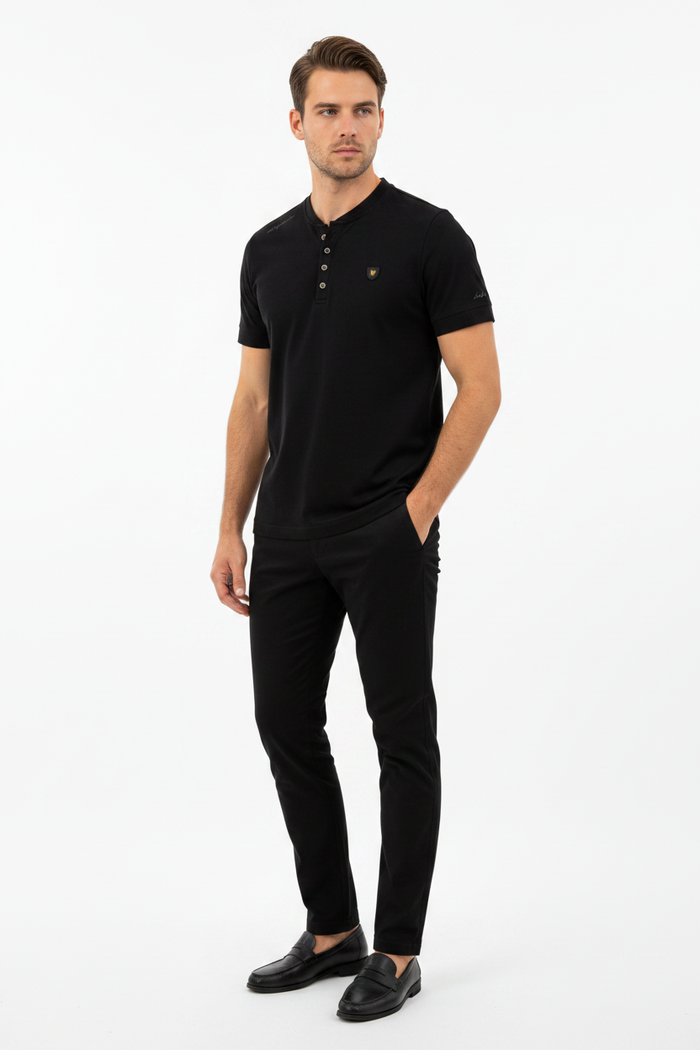 WAM DENIM T-Shirt 79664 Velvet Black - Three-Quarter View