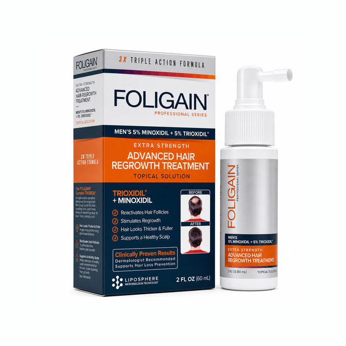 FOLIGAIN® Advanced Hair Regrowth For Men 5% Minoxidil + 5% TRIOXIDIL®