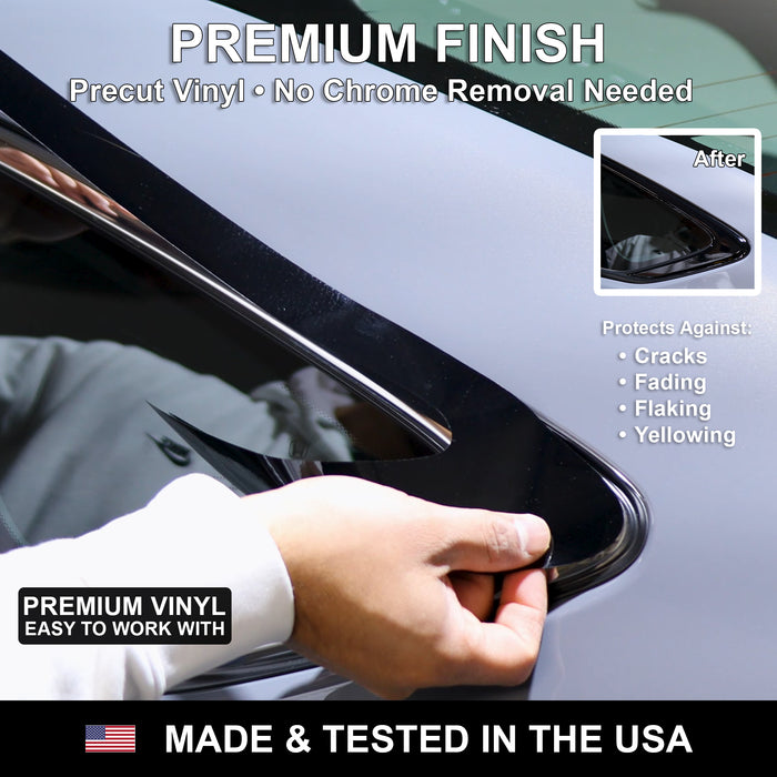 Fits Ford Bronco 2021-2025 Vinyl Chrome Delete Grille Blackout Decal Stickers Overlay Film - Bogar Tech Designs
