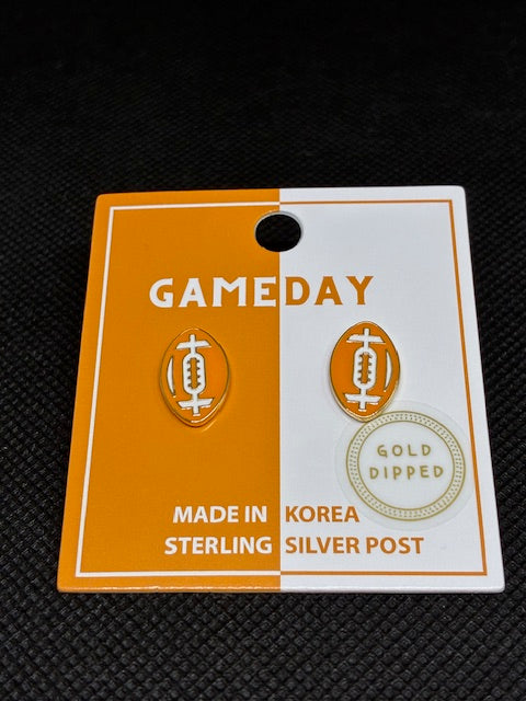 Gameday Gold-Dipped Football Studs