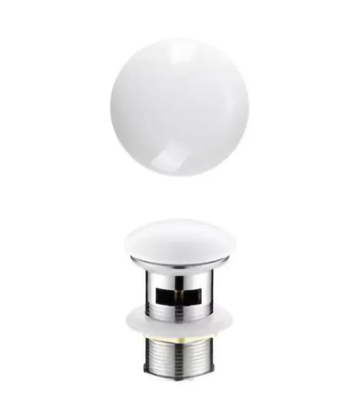Gloss White Ceramic Pop-Up with Overflow Basin Waste