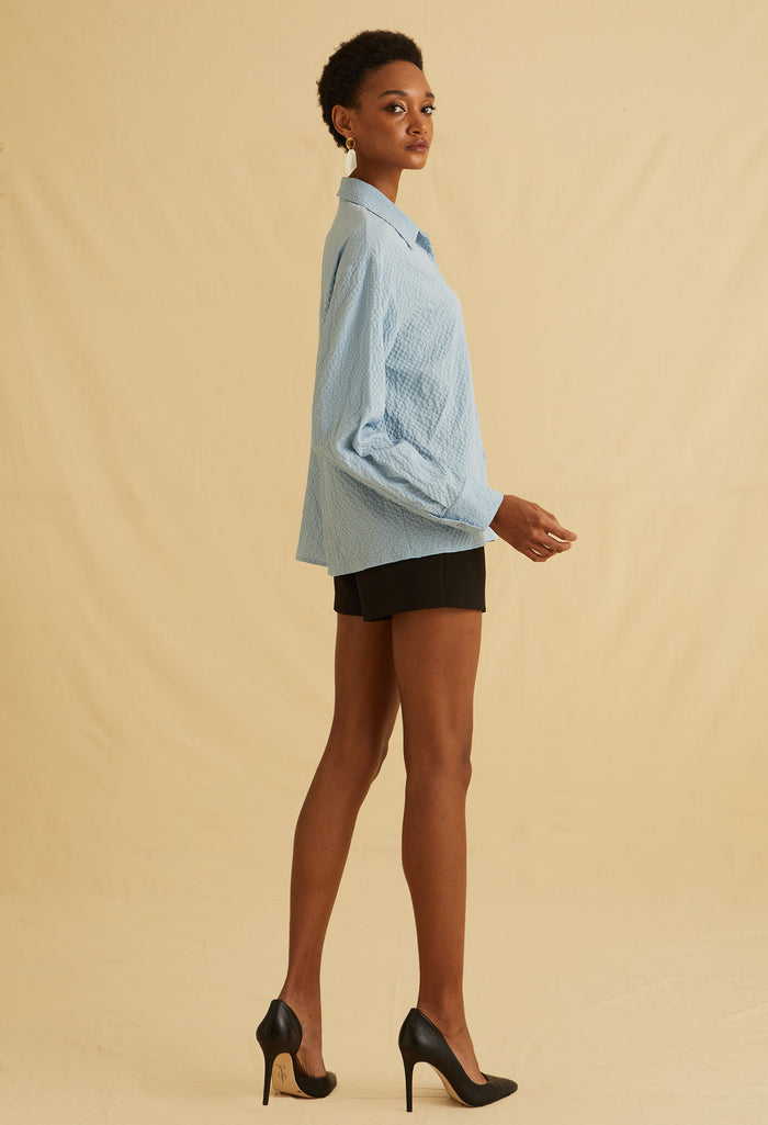 Grace Textured Collared Top