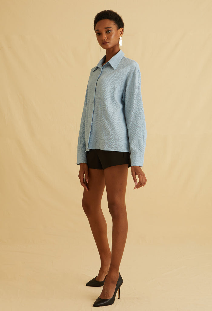Grace Textured Collared Top