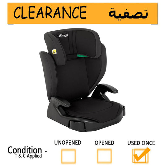 Graco Junior Maxi i-Size R129 Highback Booster Car Seat With Cupholders, Midnight Black- Clearance