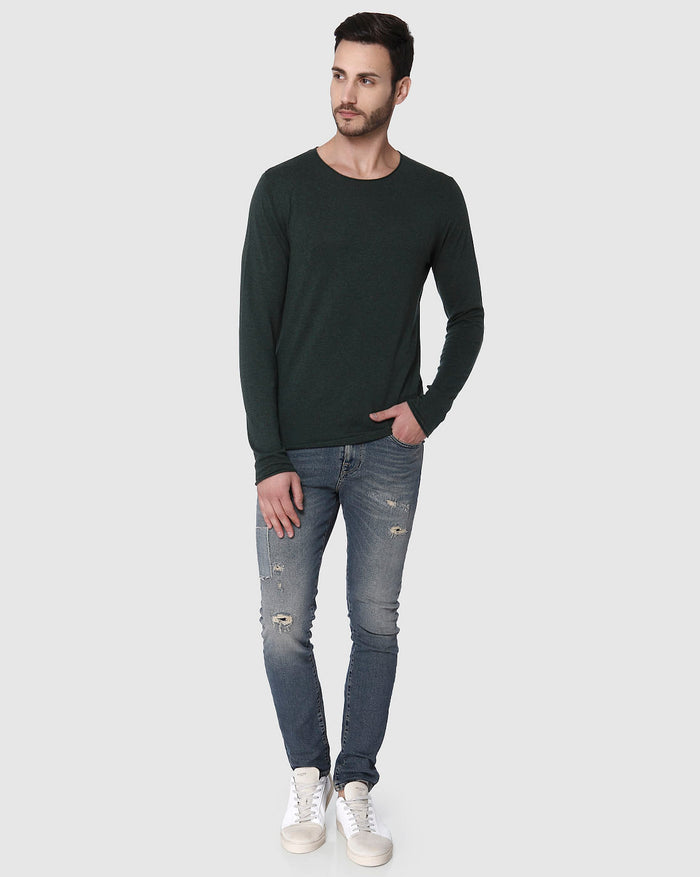 Green Crew Neck Pullover