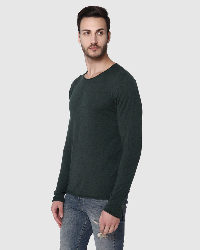 Green Crew Neck Pullover
