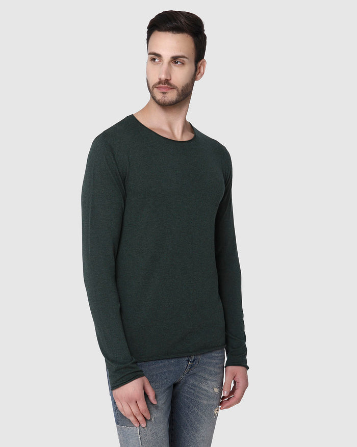 Green Crew Neck Pullover