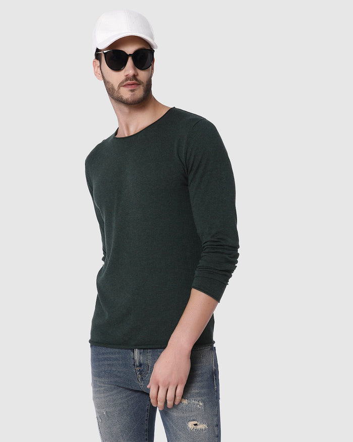 Green Crew Neck Pullover
