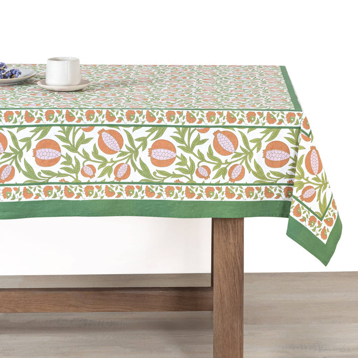 Grenadine Orange & Green Tablecloth: 59" x 59"