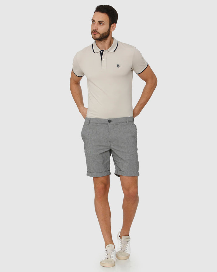 Grey Fine Striped Chino Shorts
