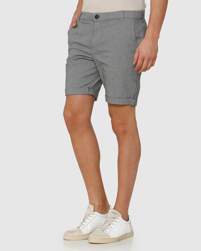 Grey Fine Striped Chino Shorts