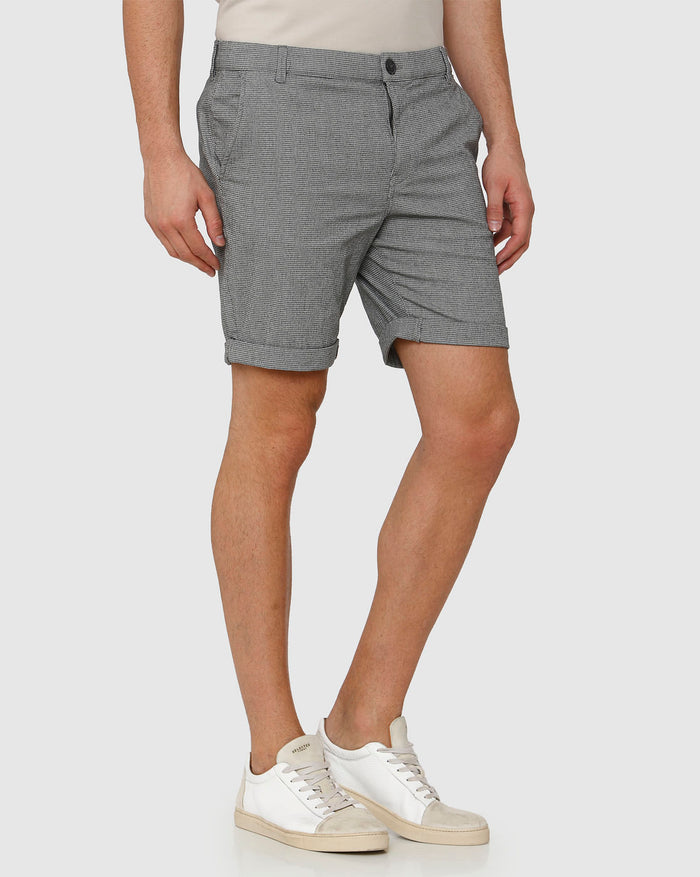 Grey Fine Striped Chino Shorts