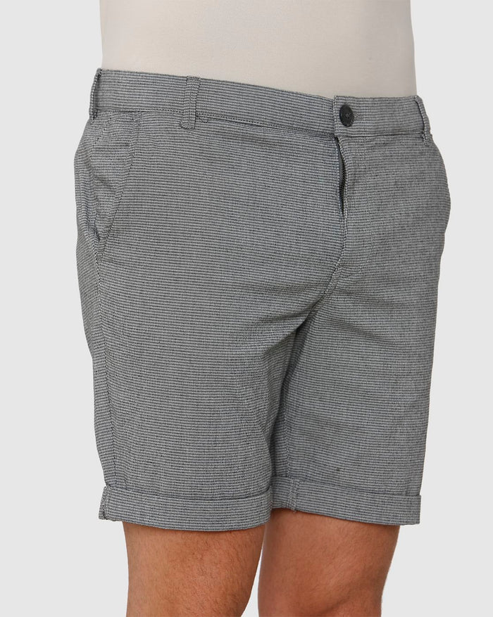 Grey Fine Striped Chino Shorts