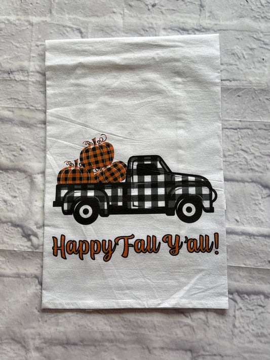 “Happy Fall” Tea Towel