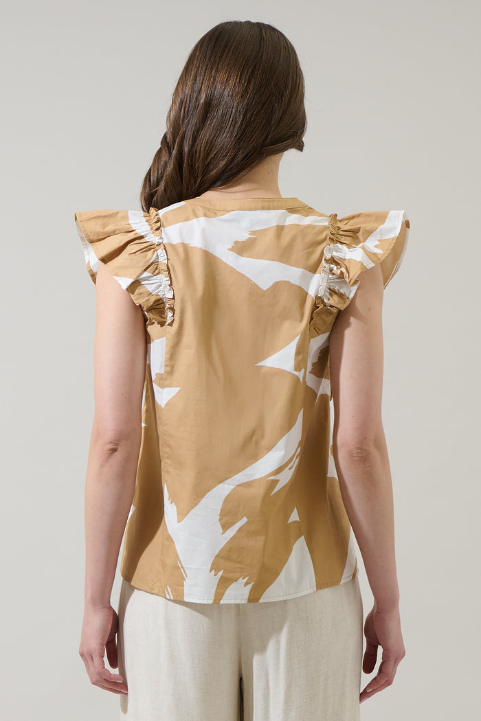 Hazel Abstract Vance Button Front Blouse