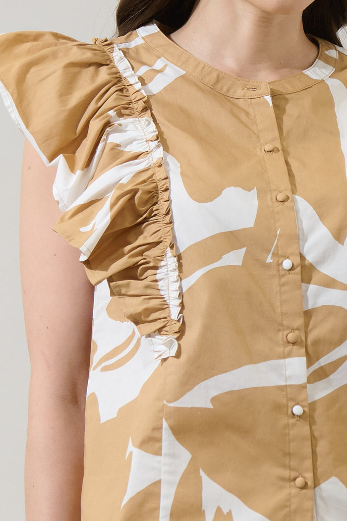 Hazel Abstract Vance Button Front Blouse