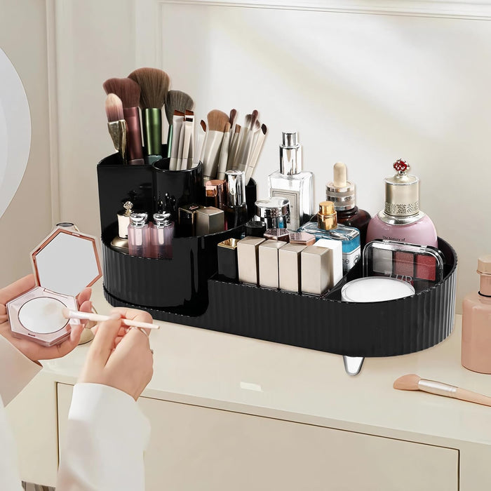 HD638 - Makeup Organiser Black Rotating Makeup Organiser
