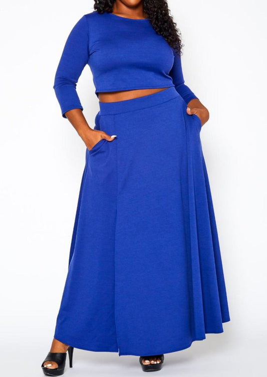 Hi Curvy Plus Size Women Effortless Two Piece Set with Pockets