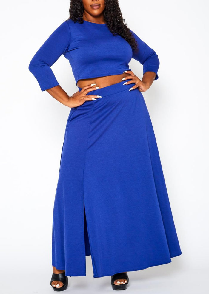 Hi Curvy Plus Size Women Effortless Two Piece Set with Pockets