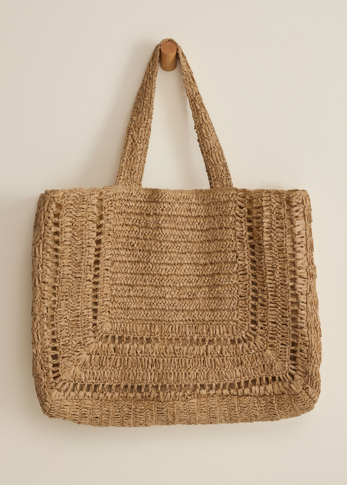 Hideaway Raffia Tote - Natural